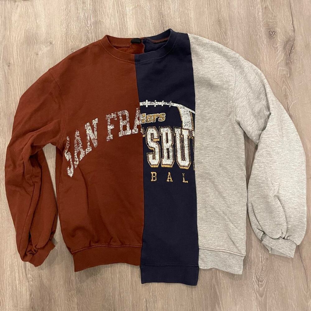 San Francisco Reworked Crewneck Sweatshirt Urban Outfitters Multicolor Small